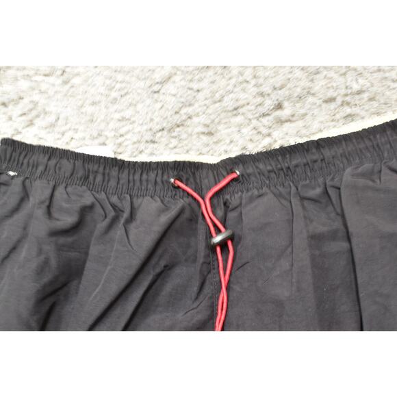 Spalding Athletic Men's XL Black Swim Trunks Polyester Solid Drawstring VTG - Picture 4 of 7